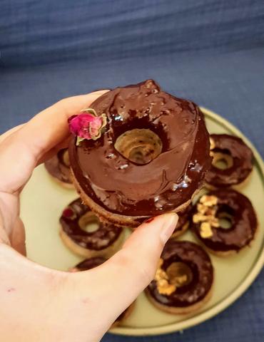 Baked Chai Doughnuts Covered with Chocolate