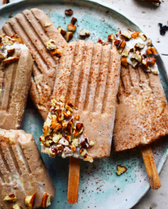 Chai Coconut Popsicles with Salted Caramel